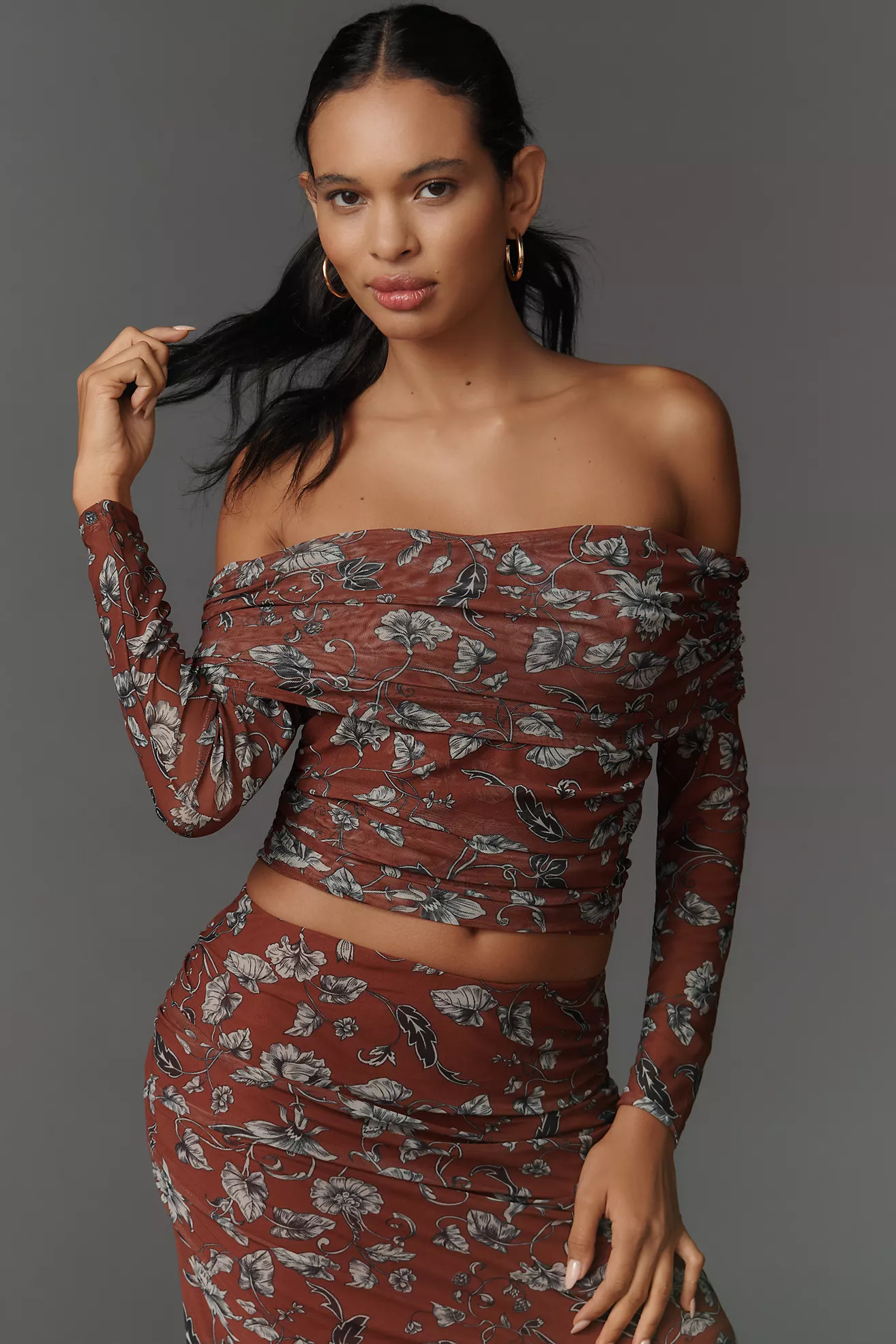 The Aleda Mesh Off-Shoulder Top by Maeve | Anthropologie (US)