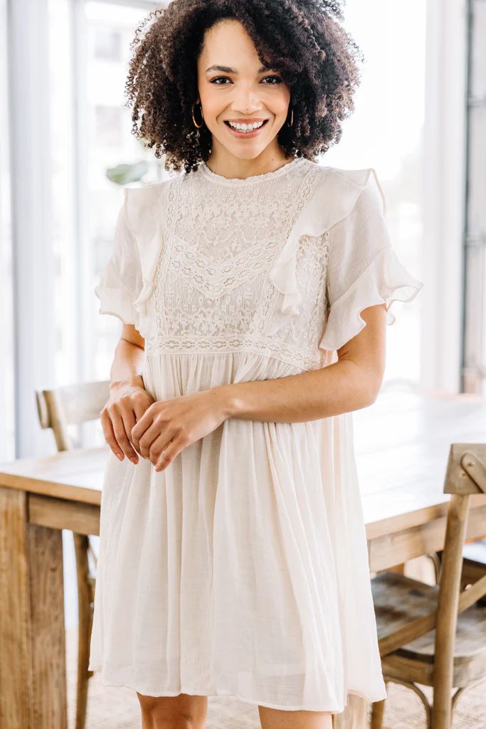 Realized Love Natural White Lace Dress | The Mint Julep Boutique