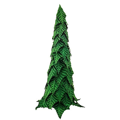 Green Velvet Poinsettia Leaf Cone Christmas Tree | Kirkland's Home