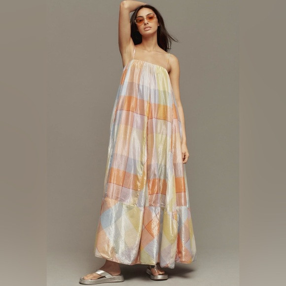 Anthropologie Pastel Multicolor Strapless Maxi Dress | Poshmark