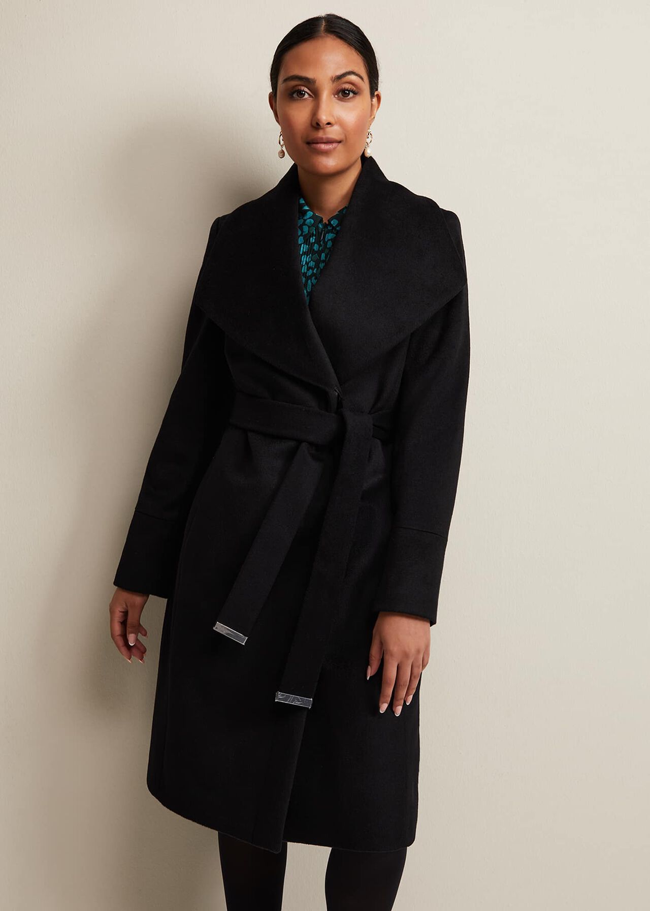 Petite Nicci Black Wool Smart Coat | Phase Eight (UK)
