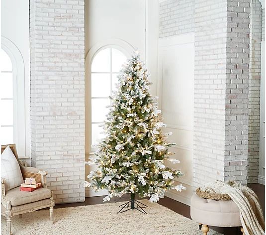 7' Snow-Tipped Aspen LED Christmas Tree by Valerie by Valerie - QVC.com | QVC
