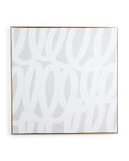 30x30 Abstract Greige Loop Painting With Gold Frame | Marshalls