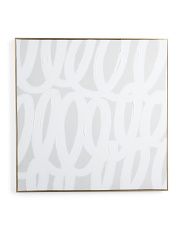 30x30 Abstract Greige Loop Painting With Gold Frame | Marshalls