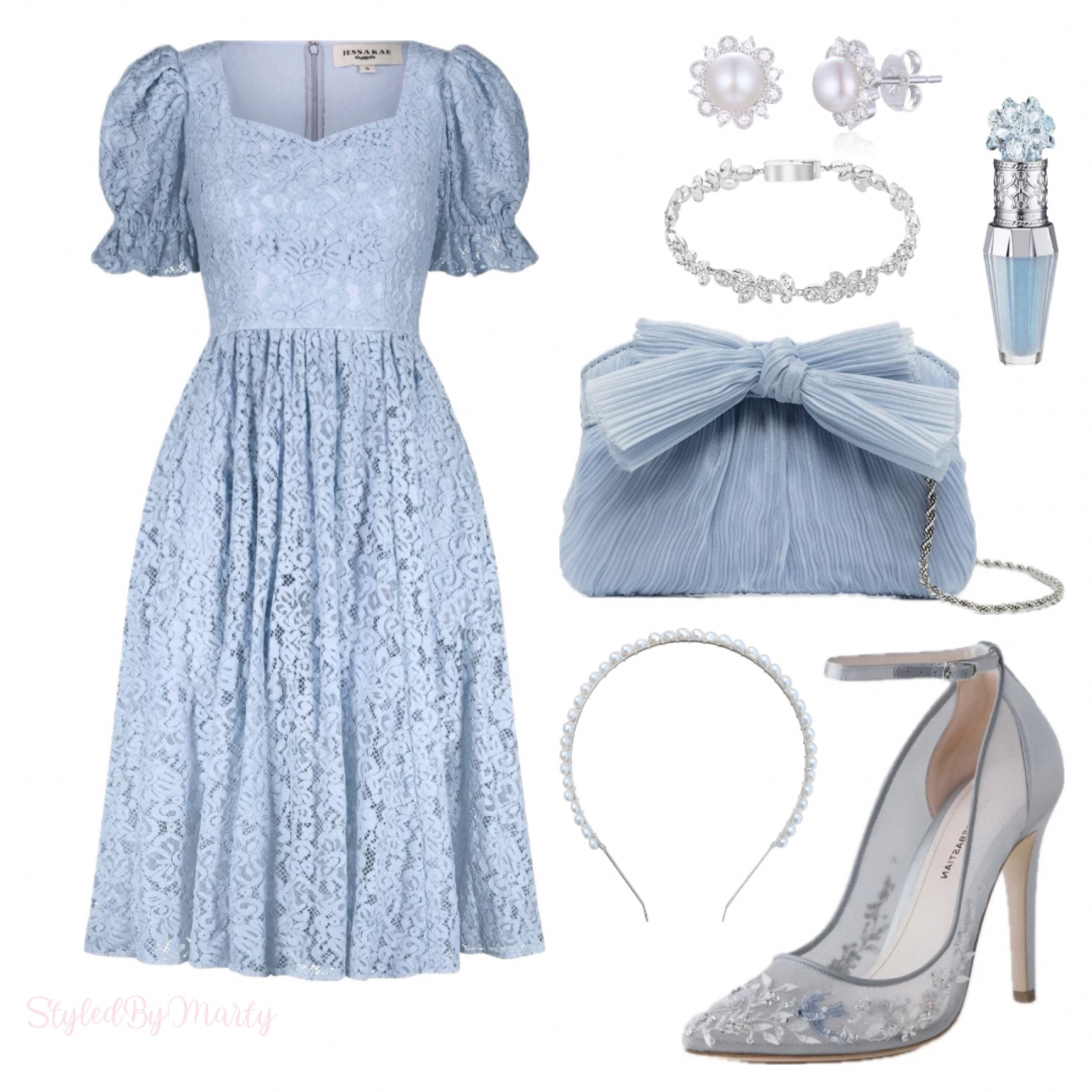 Grand millennial style, girly style, girly outfit, girly dress, romantic dress, lace dress, coquette style, baby blue, bow bag, pearl headband, Easter outfit, feminine, outfit ideas, outfit inspo

#LTKitbag #LTKparties #LTKstyletip