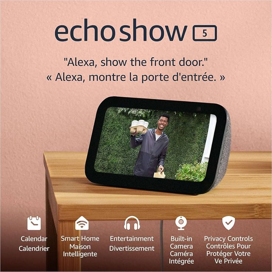 Amazon Echo Show 5 (newest model), Smart display with deeper bass and clearer sound, Charcoal, wi... | Amazon (CA)