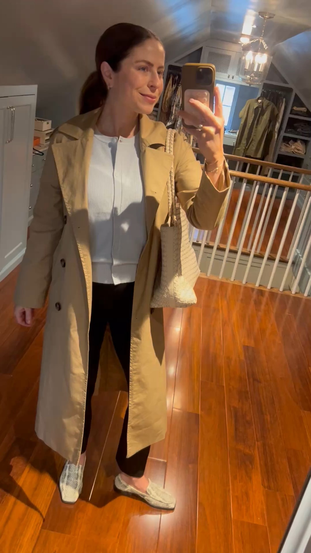 Spring trench coat for the office 

525 cardigan top Code KELLY25
Spanx straight leg ponte pant
Dolce Vita python print loafer
Madewell woven leather tote 

#LTKStyleTip #LTKSeasonal #LTKWorkwear