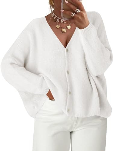 Saodimallsu Womens Oversized Cardigan Sweaters Open Front Button Down V Neck Sweater 2025 Winter ... | Amazon (US)