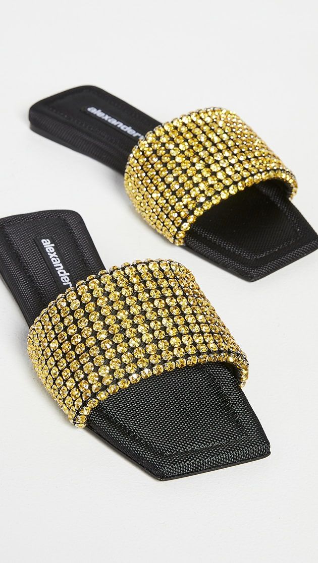 Anya Crystal Flat Slide Sandals | Shopbop