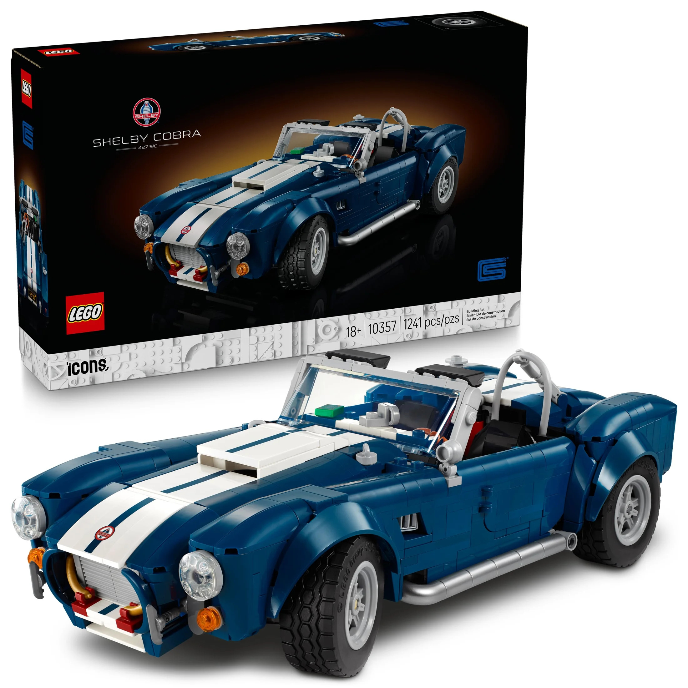 LEGO Icons Shelby Cobra 427 S/C Car Building Set for Adults - Bedroom, Office, or Book Shelf Deco... | Walmart (US)