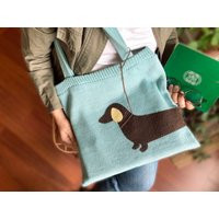 Shoulder Bag With Dachshund, Crochet Tote Wiener Dog, Gift For Dog Lover Friend, Handmade Mom Gift, Knit Gifts, Fall Clothing | Etsy (US)