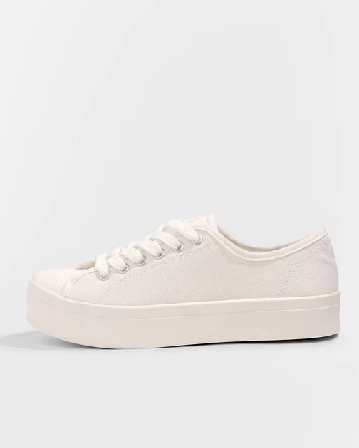 Karter Canvas Platform Sneakers - White | VICI