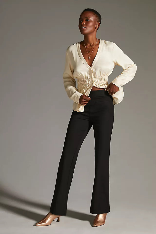 Maeve Slim Flare Pants | Anthropologie (US)