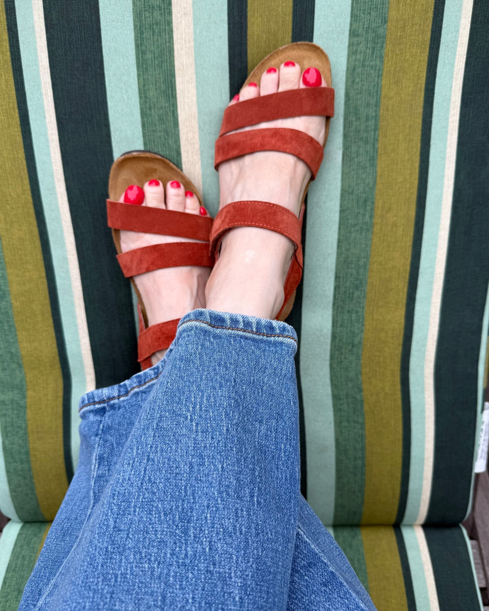 The Kayla sandal is so well-made & comfortable! Shown here in luxe Sienna suede, but the Kayla comes in a variety of shades in both leather and suede. Your feet will thank you! True to size. #walkingsandals #comfortsandals #comfortablesandals #sandals #springbreaksandals

#LTKootd #LTKOver40 #LTKSeasonal