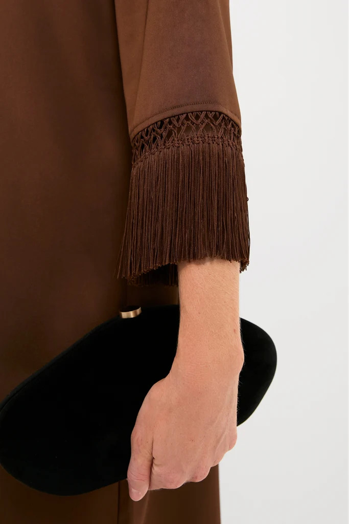 Brown Satin Tassel Jamie Dress | Tuckernuck (US)