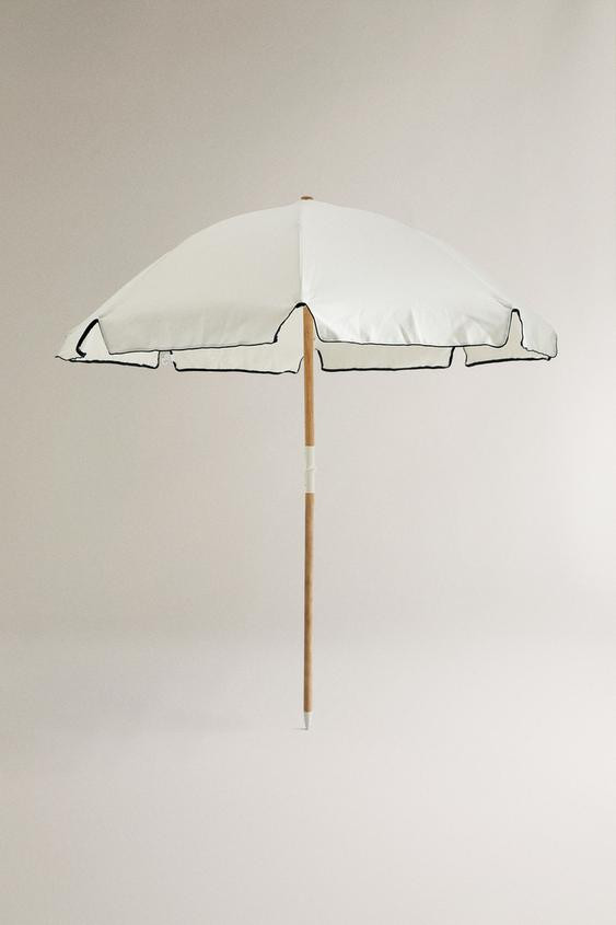 ASH WOOD CONTRAST BEACH UMBRELLA | Zara US