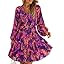 ZESICA Womens Spring Summer Floral Mini Dress Long Sleeve Button Chiffon A Line Swing Short Weddi... | Amazon (US)