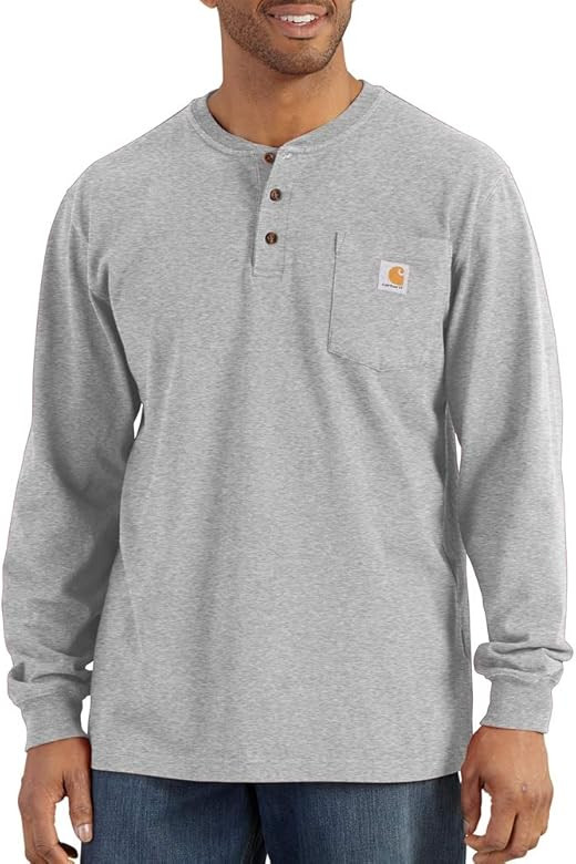 Carhartt Men's Loose Fit Heavyweight Long-Sleeve Pocket Henley T-Shirt | Amazon (US)