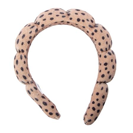 Polka Dot Padded Headband With Hair Tie - Brown | Five Below
