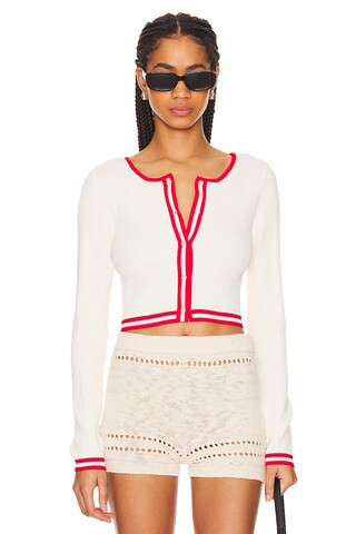 Solid & Striped The Fleur Cardigan in Lipstick Red from Revolve.com | Revolve Clothing (Global)