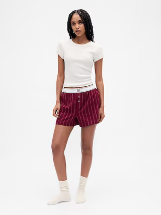 Logo Flannel Boxer Shorts | Gap (CA)