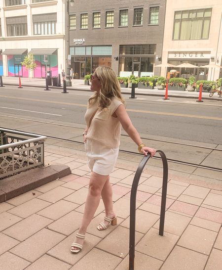 Cutest set from Amazon to walk around Downtown Detroit today. The heels were even comfortable enough to walk several blocks. 
#amazonfashion #targetstyle #citystyle #detroit #petite #matchingset #over40fashion 

#LTKSeasonal #LTKxPrimeDay #LTKunder50