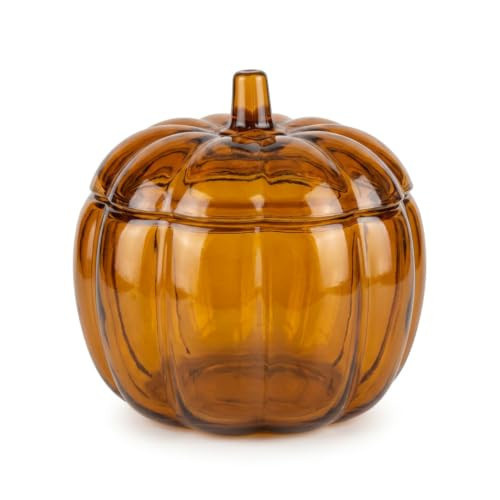 Halloween Pumpkin Glass Candy Jar with Lid, 2.2 Quart | Amazon (US)