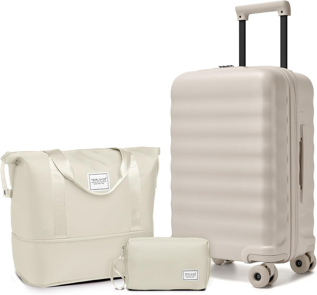 Luggage Sets 3 Piece, Carry On Luggage 22x14x9 Airline Approve PC Hardside Suitcase Set with Whee... | Amazon (US)