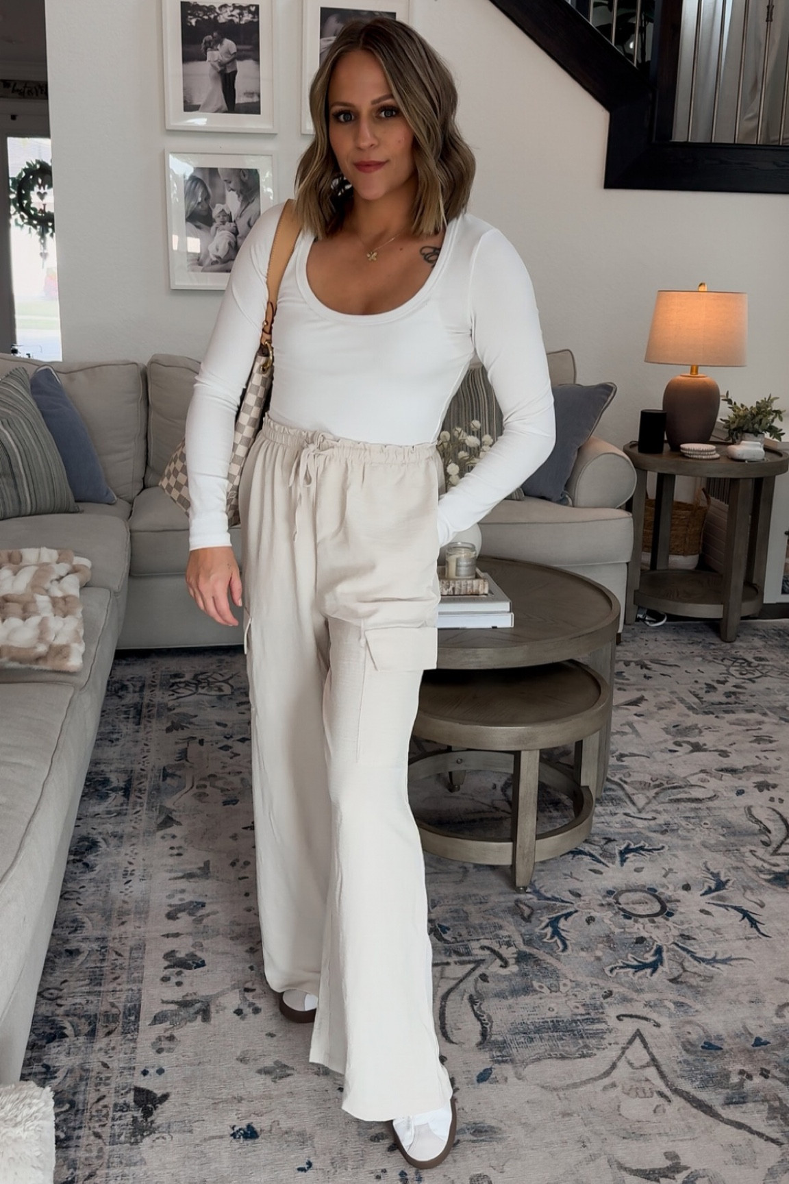 Love these flowy trousers perfect for spring, summer & fall! Perfect pants for postpartum style as well, I’d say even bump friendly!!! 
Wearing size small bottoms 
Size small top 
Cakes size itty bitty code kara24

#LTKStyleTip #LTKBump #LTKFindsUnder50