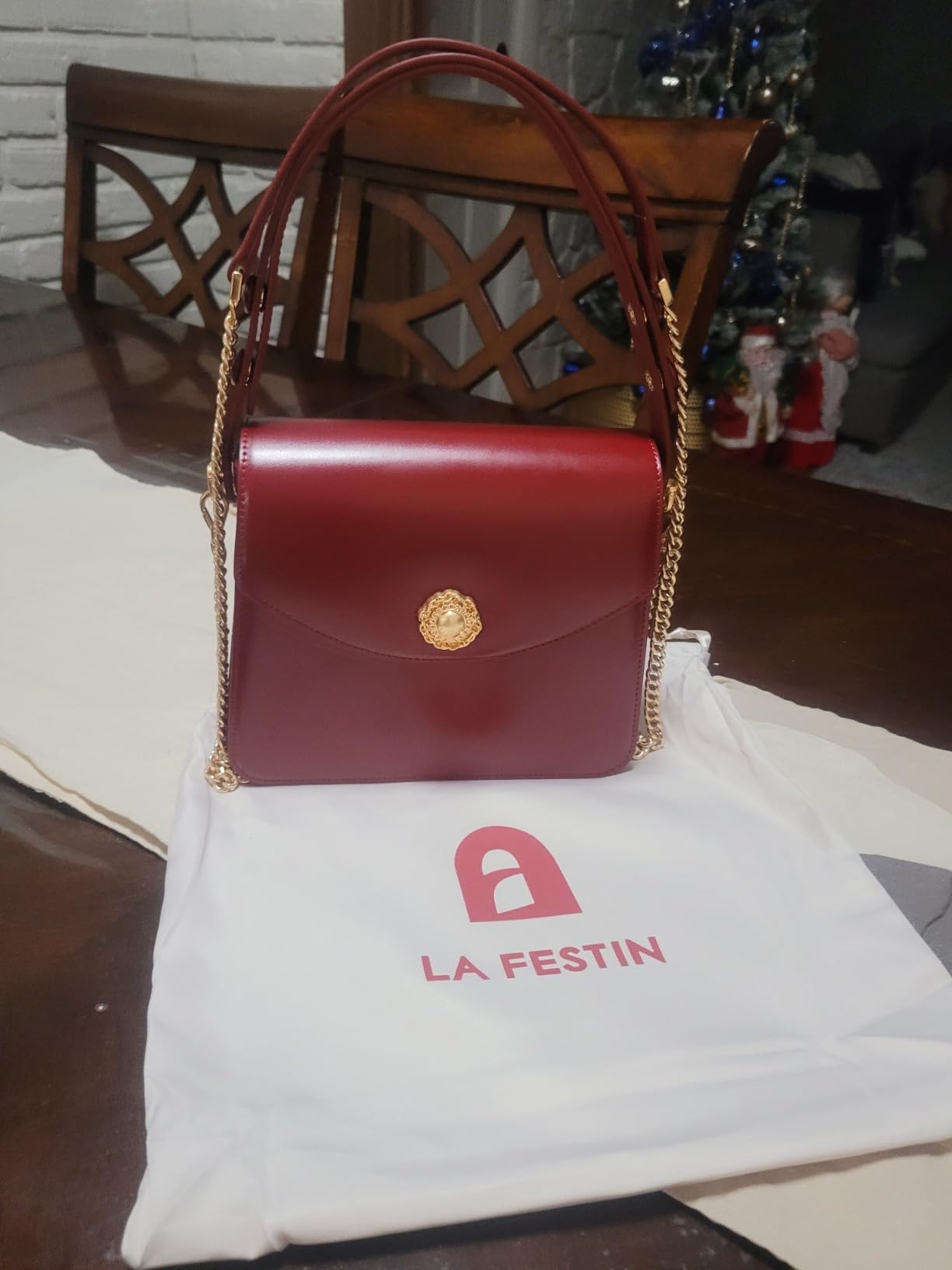 LA FESTIN Leather Top Handle Satchel Purse for Women Crossbody Bags Small Shoulder Purse Square H... | Amazon (US)