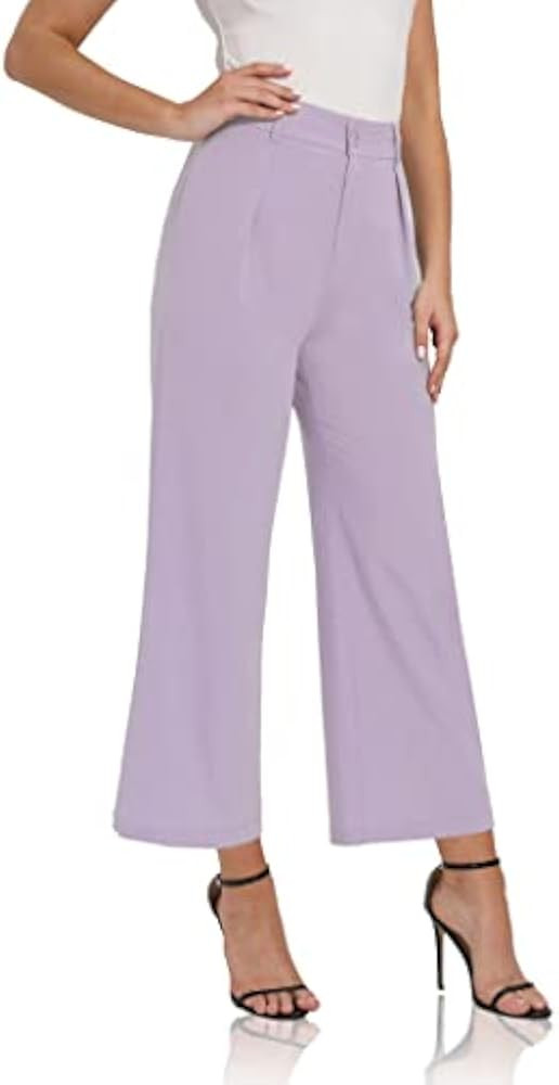 siliteelon Women High Waist Casual Wide Leg Long Palazzo Pants Trousers Comfy Work Dress Pants | Amazon (US)