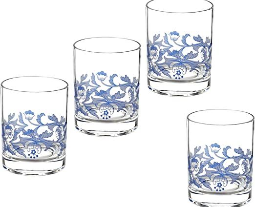 Spode Blue Italian Double Old Fashioned Glasses | Set of 4 | 14-Ounce Capacity | Whiskey Tumblers... | Amazon (US)
