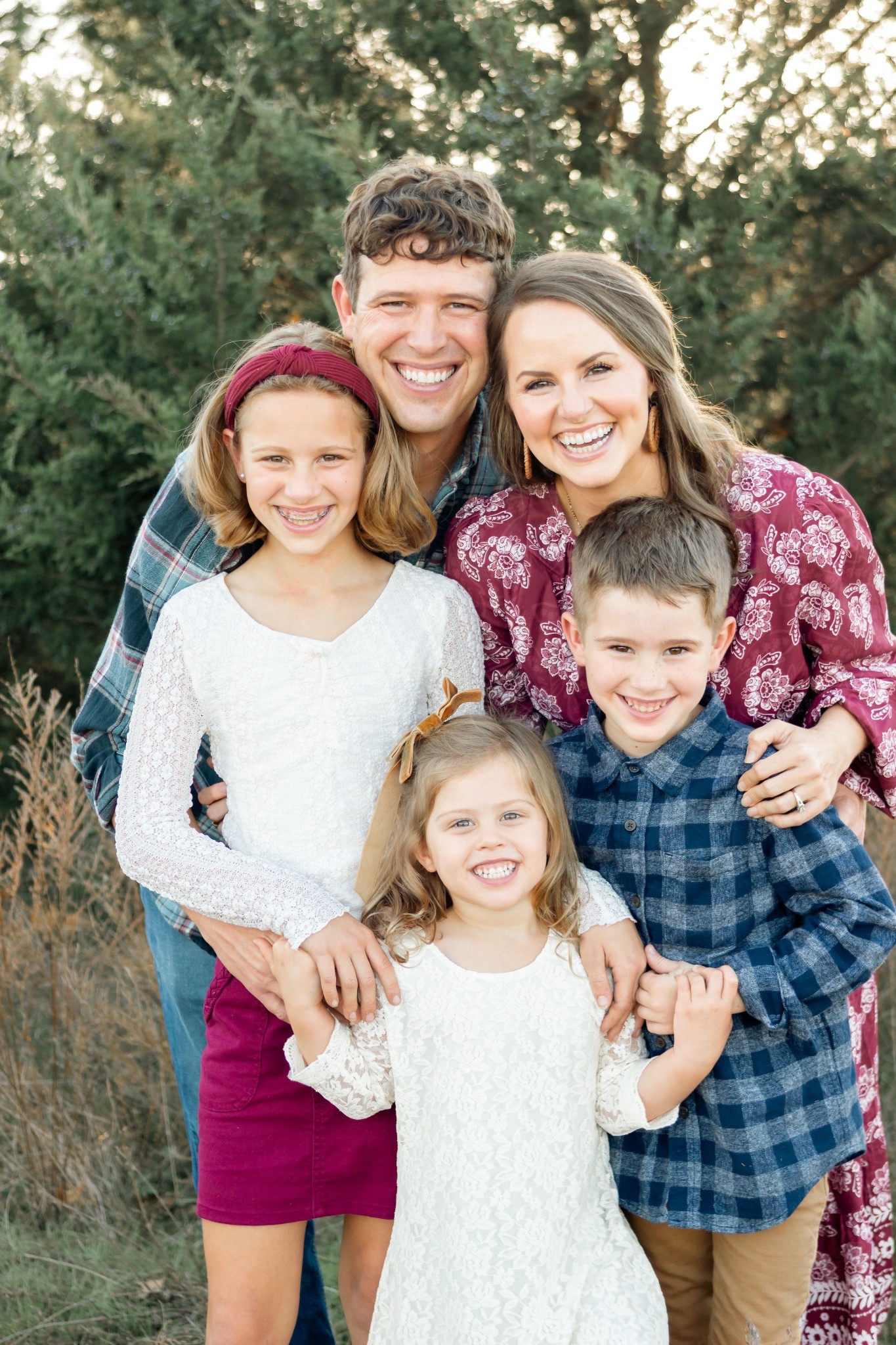 Family photo outfits! We ended up going with a wine red, cream & navy color palette! Outfits would also be great for Thanksgiving, winter weddings or church outfits!! 

Wearing size m in my maxi dress. Tyler’s shirt we had already, ordered jdubs plaid button up, khakis and hiking boots from target, Audrey’s top is from kohls and skirt is Walmart. Dottie’s lace dress is Amazon. Would make a really pretty flower girl dress too.

#LTKWedding #LTKFindsUnder50 #LTKHoliday