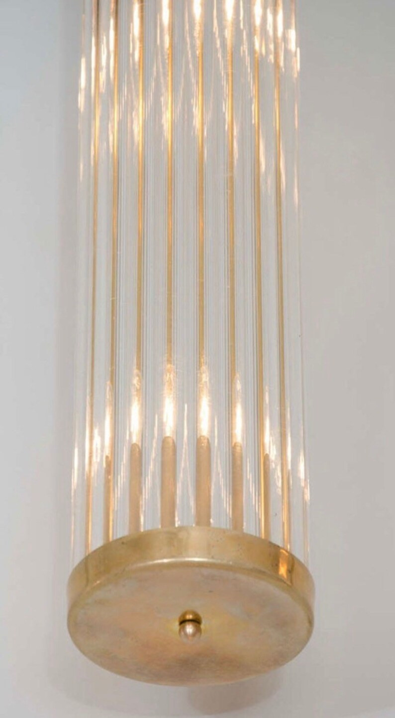 Pair of Antique Vintage Brass & Glass Rod Wall Scones | Etsy | Etsy (US)