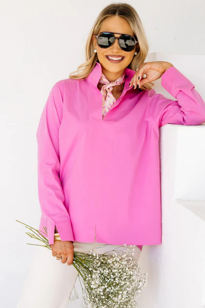 Foxcroft Agnes Guava Pink Long Sleeve Blouse | The Willow Tree