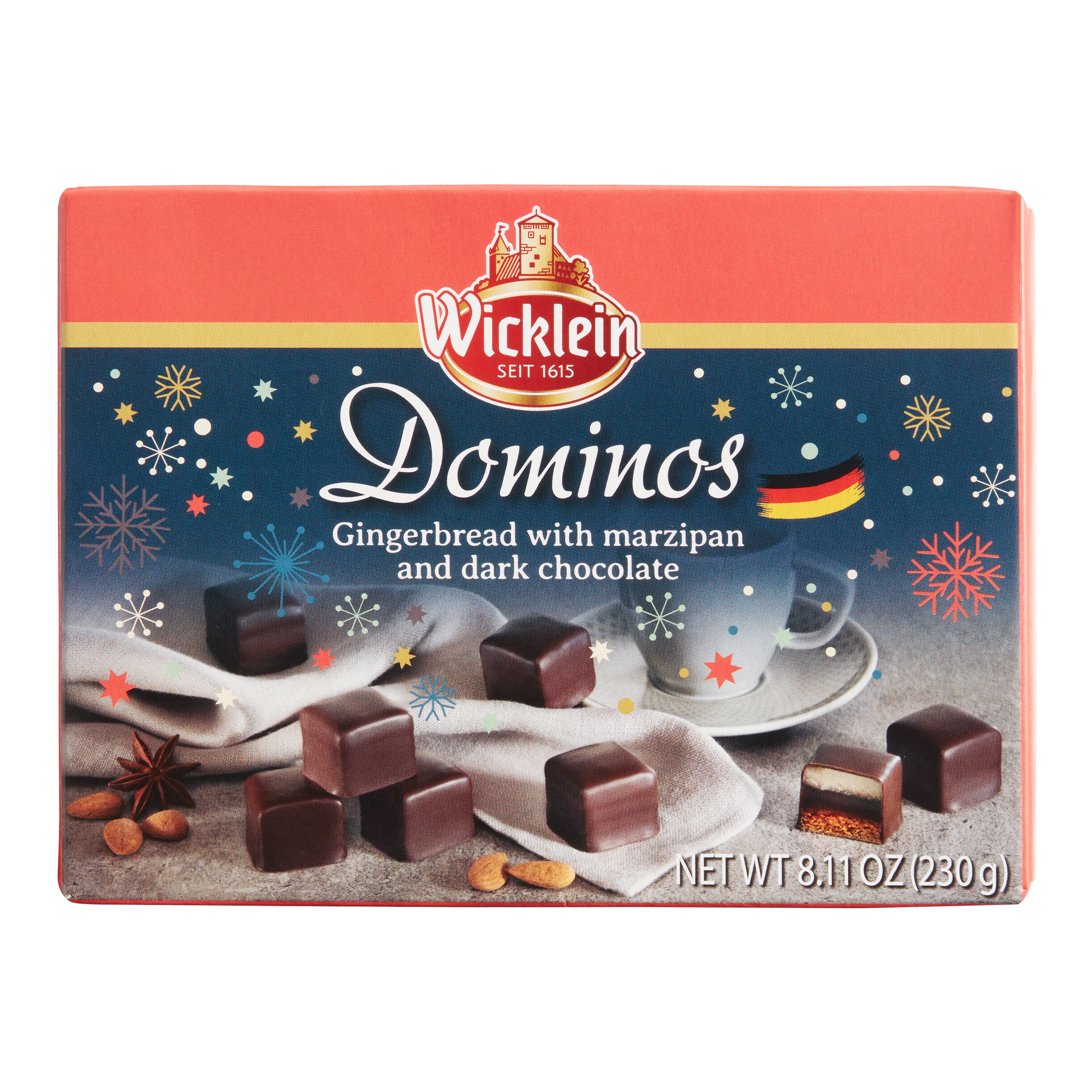Wicklein Dark Chocolate Gingerbread and Marzipan Dominos | World Market