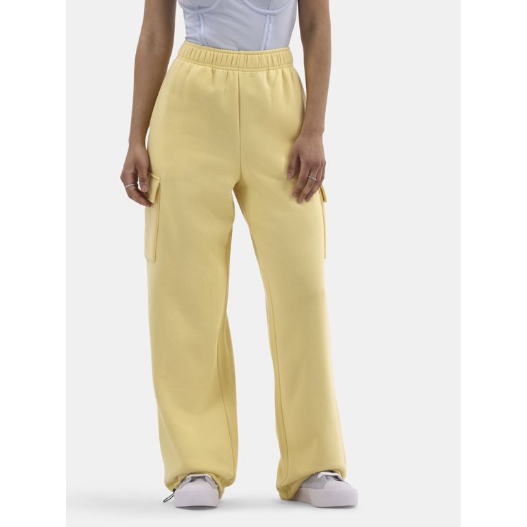 No Boundaries Soft Fleece Cargo Jogger Sweatpants, 29" Inseam, Women’s | Walmart (US)