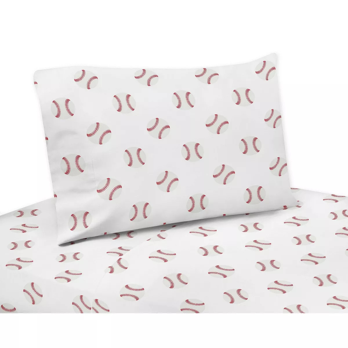 3pc Baseball Patch Twin Kids' Sheet Set Red and White - Sweet Jojo Designs: Sports Theme Bedding ... | Target