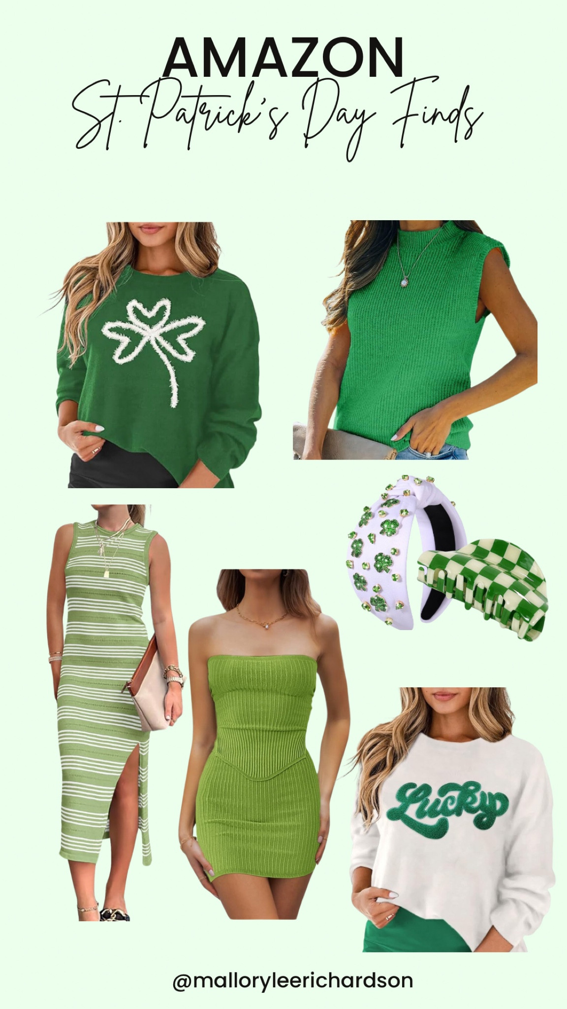 The cutest St. Patrick’s Day outfits and accessories from Amazon! 
St. Patrick’s Day, Amazon, lucky, green, sweaters, sweater tank, dresses, mini dress, maxi dress, headband, checkered hair clip, hair accessories 

#LTKfindsunder50 #LTKSeasonal