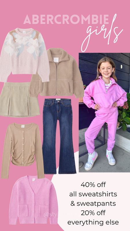 Abercrombie kids faves 
Kinsley is about 49inches
50ish pounds
She wears a 7/8 on top generally and a 5/6 long in jeans and a 5/6 reg in the jogger sweats 

#LTKsalealert #LTKfindsunder50 #LTKkids