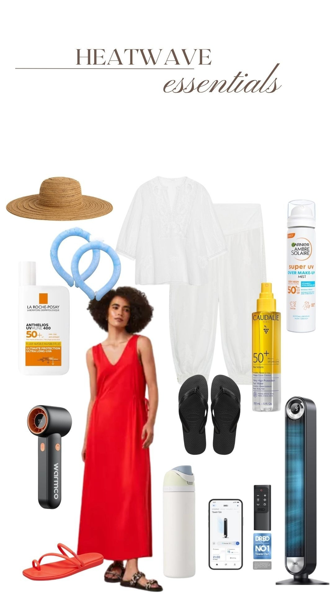 Heatwave Essentials - I have included some really great steals from Amazon Prime

Summer Holiday Staples, White Cotton Blouse, White Wide Leg Trousers, Red Maxi Dress, Black Flip Flops, Coral Flat Sandals, Straw Sun Hat, La Roche-Posay SPF 50, Caudalie SPF Mist, Portable Handheld Fan, Tower Fan, Cooling Essentials, Hot Weather Outfit, Beach Holiday, UK Heatwave 

 #LTKuk #LTKsummer #LTKtravel