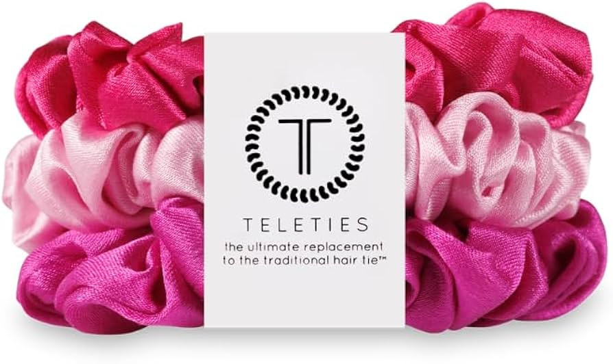 TELETIES - Large Scrunchie - 100% Natural Silk Hair Scrunchie - Soft & Gentle on Hair - Prevents ... | Amazon (US)