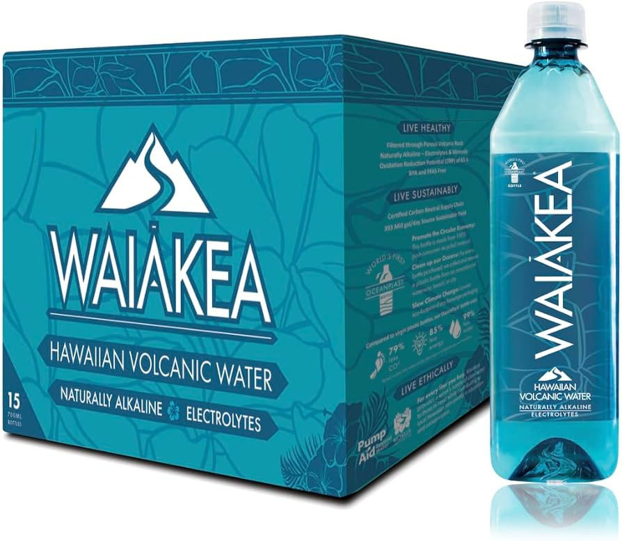 Waiākea - Hawaiian Volcanic Water - Naturally Alkaline Water - pH Range 7.6 to 8.2 - All Natural... | Amazon (US)