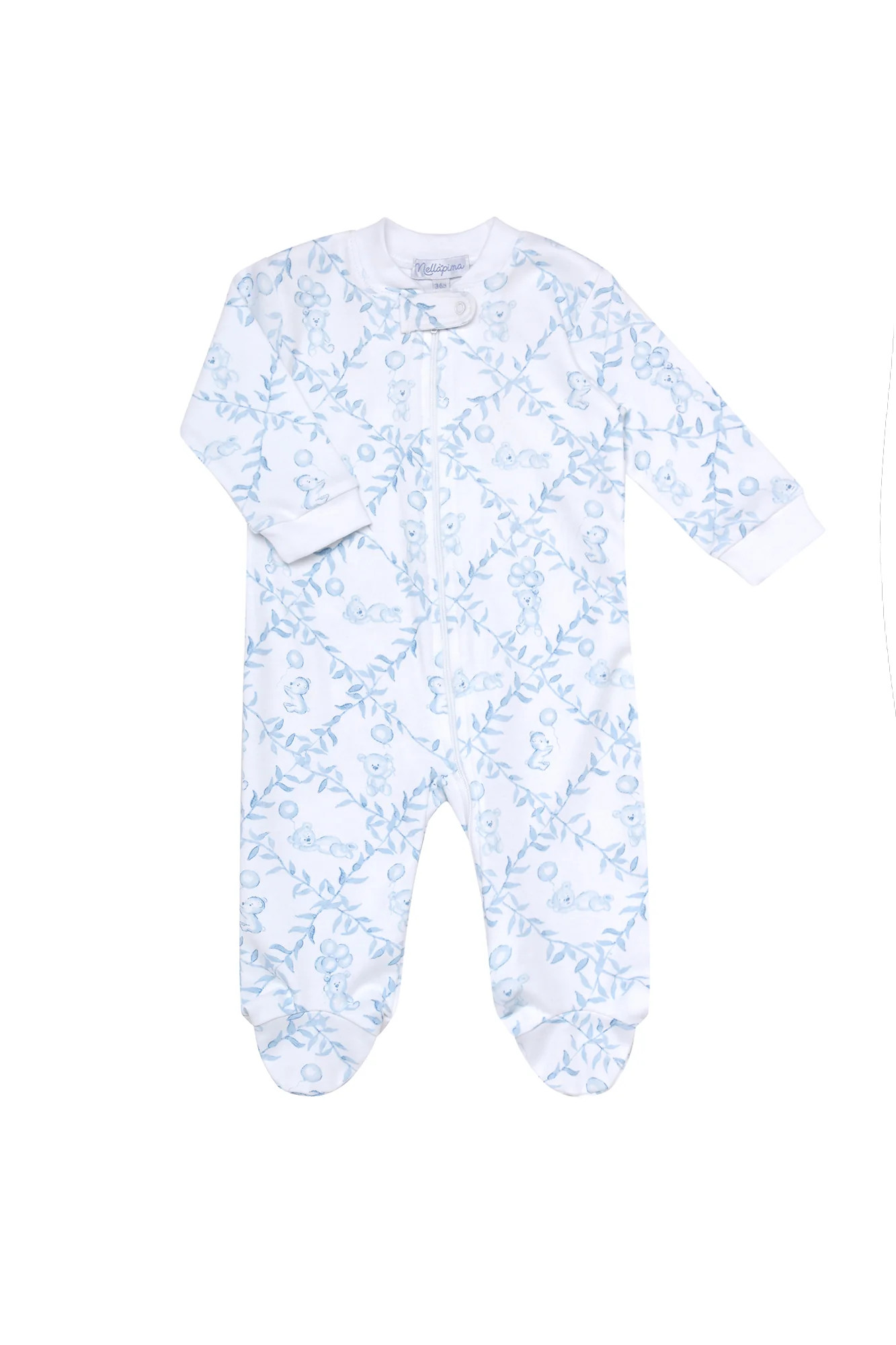 Blue Bears Trellace Zipper Footie | Nellapima