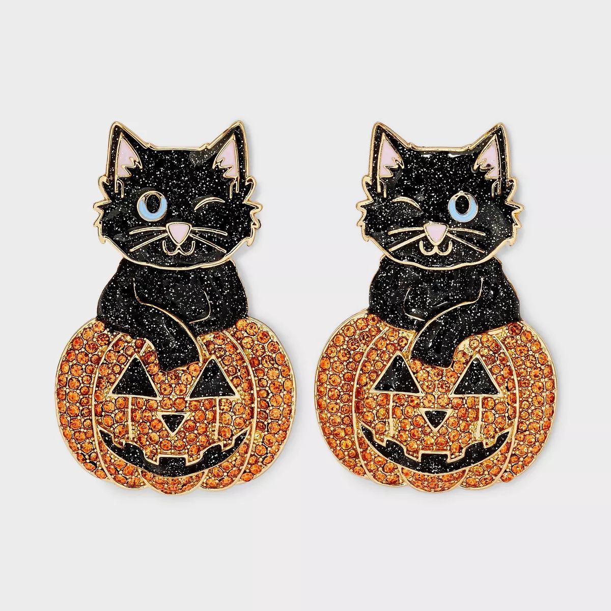 SUGARFIX by BaubleBar Purrtiest Pumpkin Earrings - Black/Orange | Target