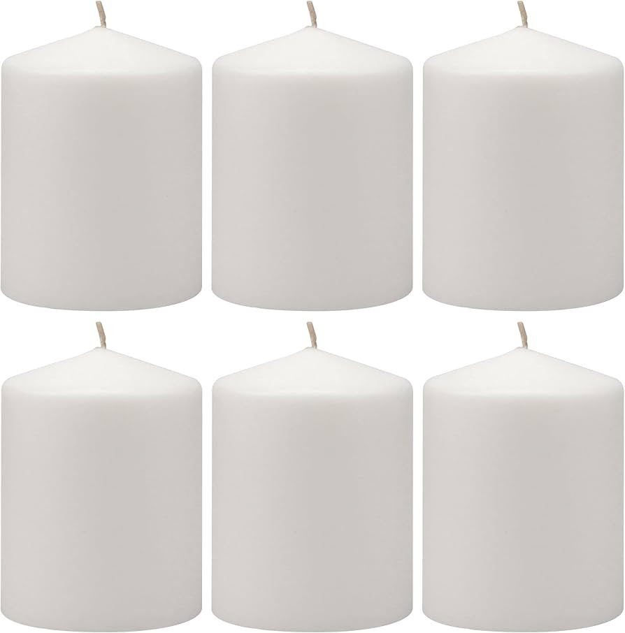 Stonebriar 35 Hour Long Burning Unscented Pillar Candles, 3x4, White | Amazon (US)