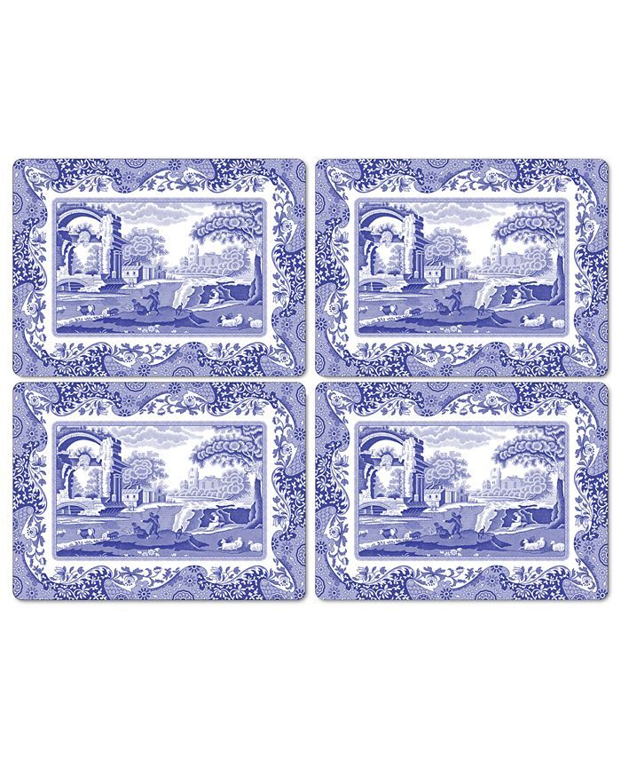 Spode Table Linens, Set of 4 Blue Italian Placemats & Reviews - Table Linens - Dining - Macy's | Macys (US)