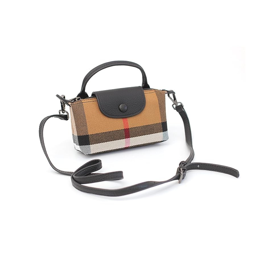 Mini Small Size Luxury Plaid Women's Top Handle Handbag Canvas and Leather Mini Contrasting Color... | Amazon (US)