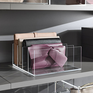 The Container Store® 4-Section Luxe Acrylic Handbag Storage File | The Container Store