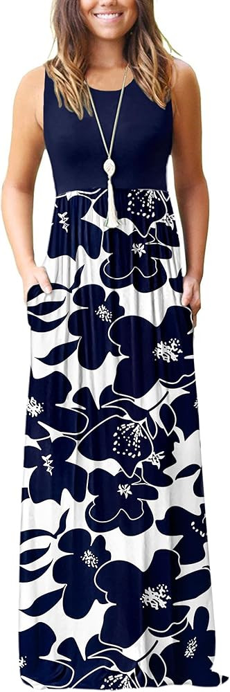 AUSELILY Women's Summer Sleeveless Loose Maxi Dress Casual Long Dresses with Pockets 2026 New | Amazon (US)
